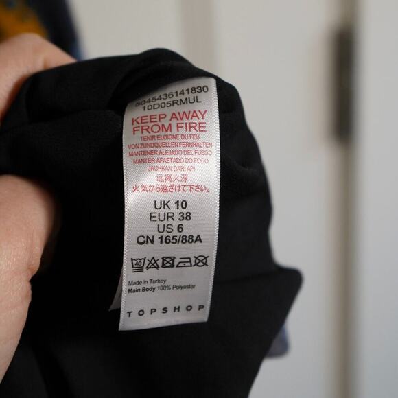 Topshop Godet Mixed Print Midi Bohemian Slip Floral Strappy Dress Size 6 - Picture 9 of 9